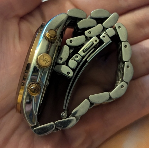 WORKING Michael Kors Mens Or Women's Watch Rose Gold Silver Tone 41mm - Picture 3 of 4